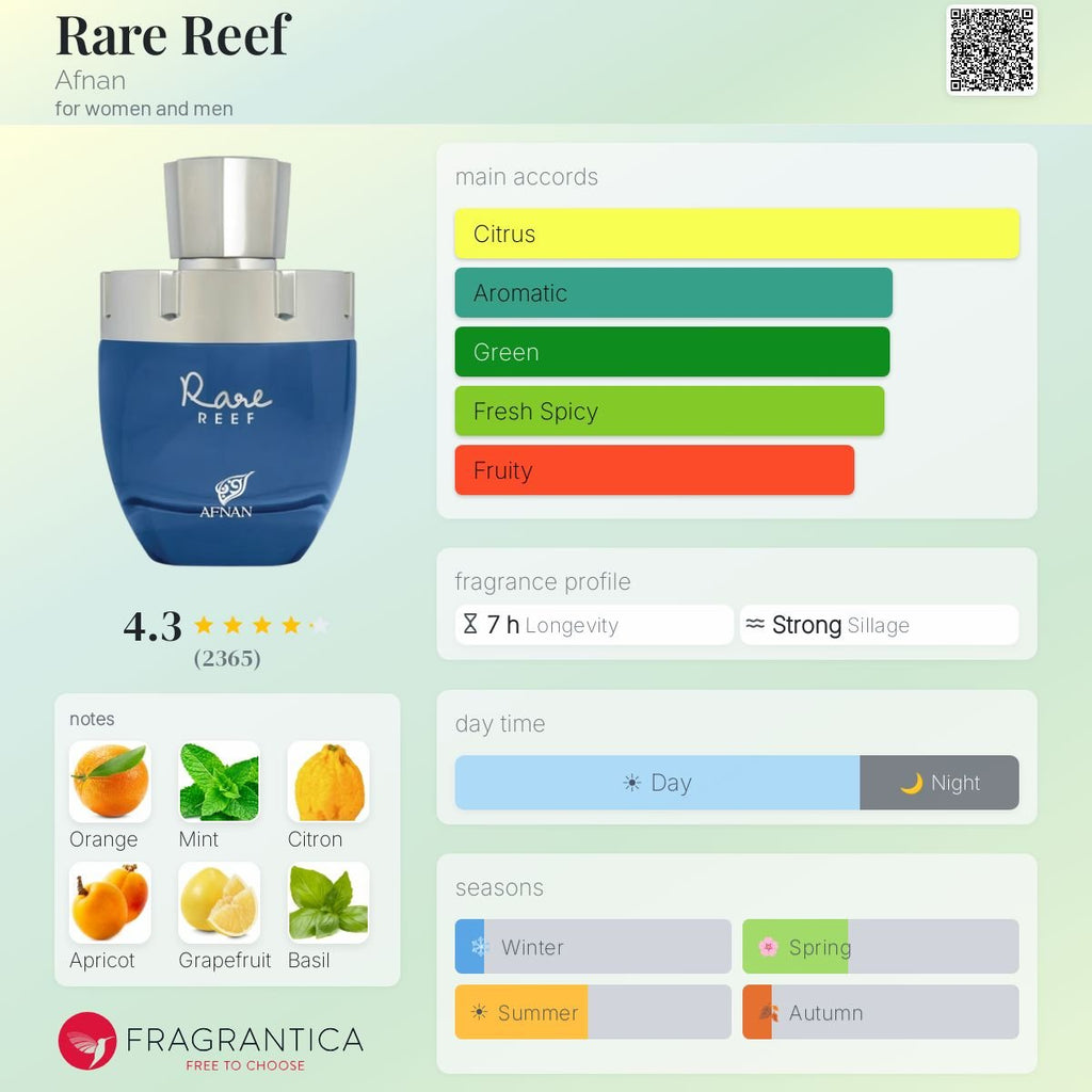 Afnan Rare Reef Extrait De Parfum Sample | Inspired By Pacific Chill | 2ml / 5ml / 10ml Decants - ScentDrop